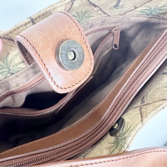 Fossil Canvas and Wicker Palm Tree Print Shoulder Bag Purse ZB 3863 - Picture 10 of 14